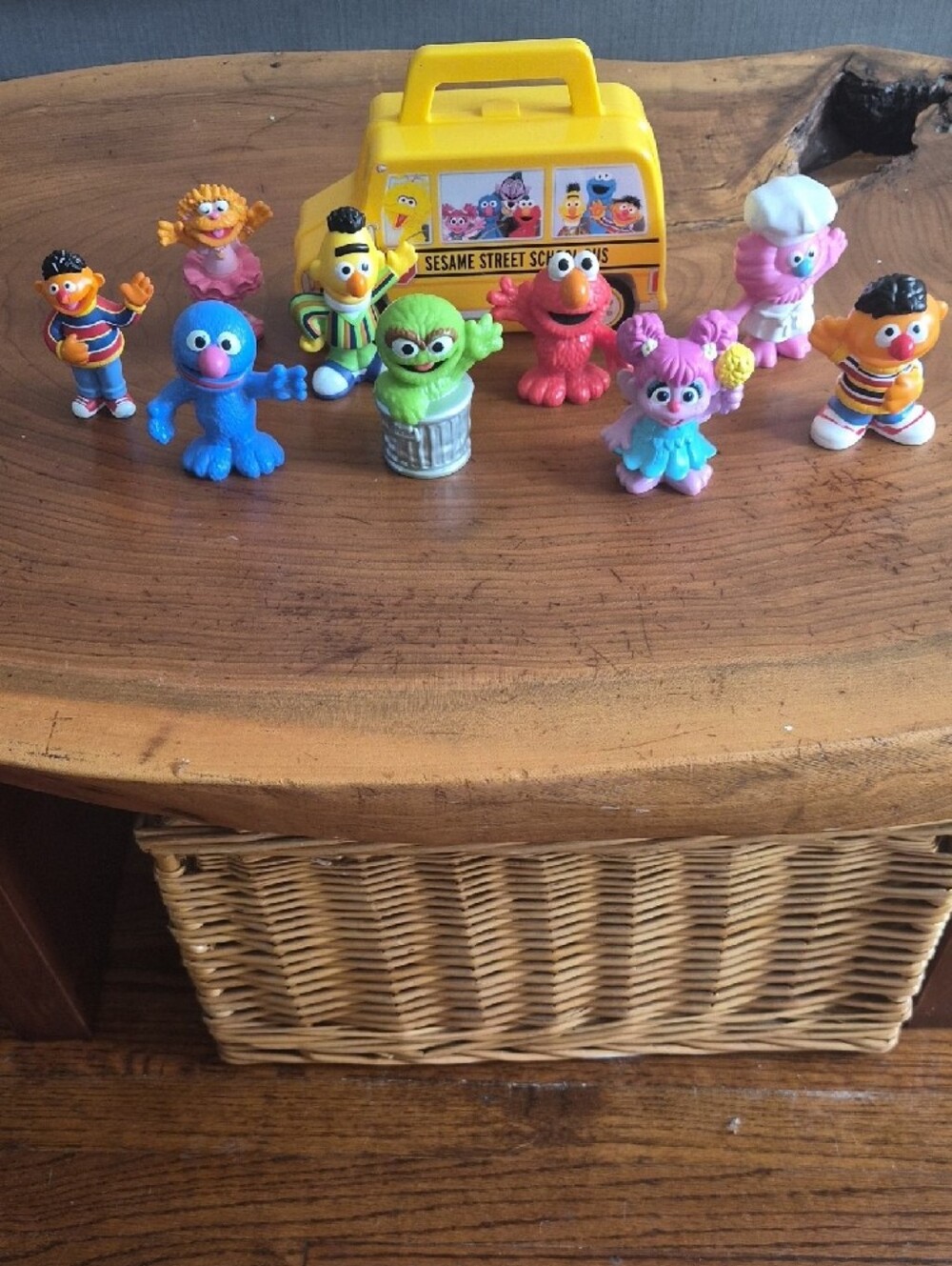 Sesame Street Toy Set with Yellow Bus Case